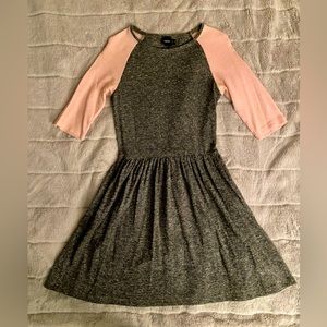 Pink/heather grey raglan skater dress - size 4